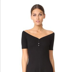 NWOT L'AGENCE Off Shoulder Black Rib Top Intermix